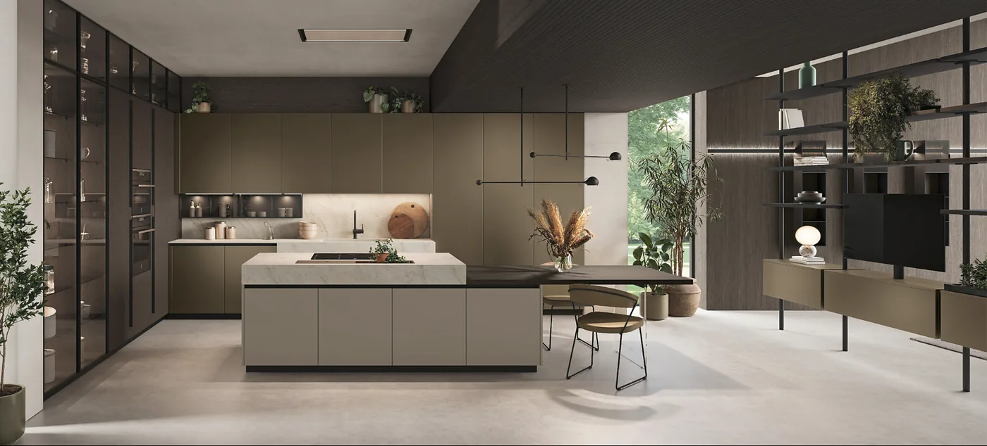 Cuisine moderne Stosa Metropolis avec îlot central
